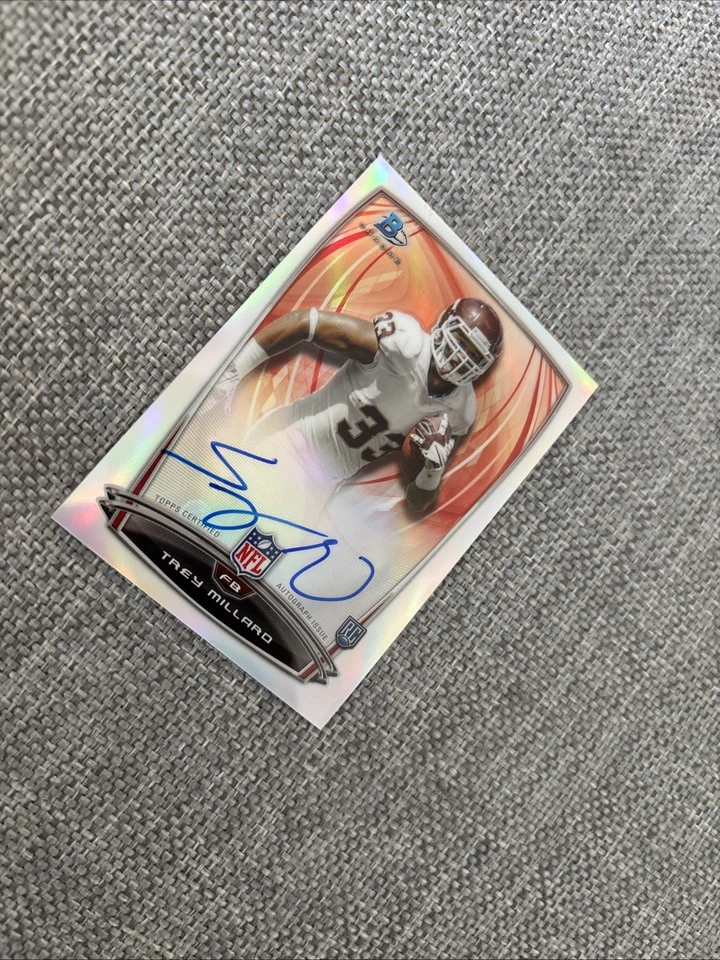 2014 Bowman Chrome “Refractor” Trey Millard Autographed Rookie Card #40 - Image 3 of 4