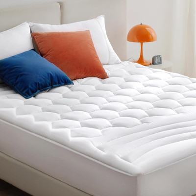 RV Short Queen Mattress Pad - Quilted Fitted Mattress Topper Protector with 8-21