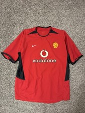 Manchester United Nike Home Jersey 2002 2003 Vodafone Red Soccer Shirt M