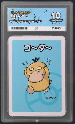 Pokémon Psyduck 2019 Old Maid Japanese Pokémon Center Exclusive Ace Grading 10
