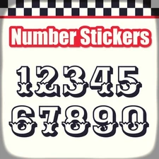 3, 4, 5, 6, 7, 8 inch Black Number Stickers Die Cut Custom 3 Digit 3 pcs 1115S