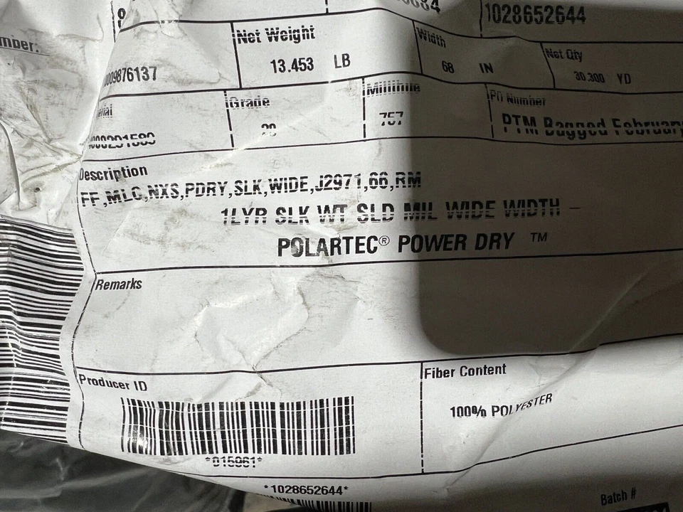 Polartec® Power Dry® OD зеленый легкий шелковый слой продается в ярдах. - Изображение 3 из 3