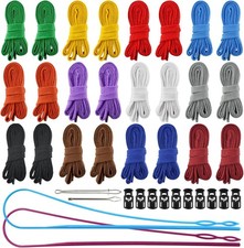 24pcs 12colors Flat Drawstring Cord , Clothing Hoodie Drawstring with Three D...