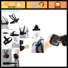 Action Camera Accessories Set - Quick Release Head Strap, Chest Harness, 360  Wr