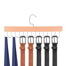 Feoqibu Tie Hanger, Medium Fits Adult Belts Up To 48 Inches , Log Color