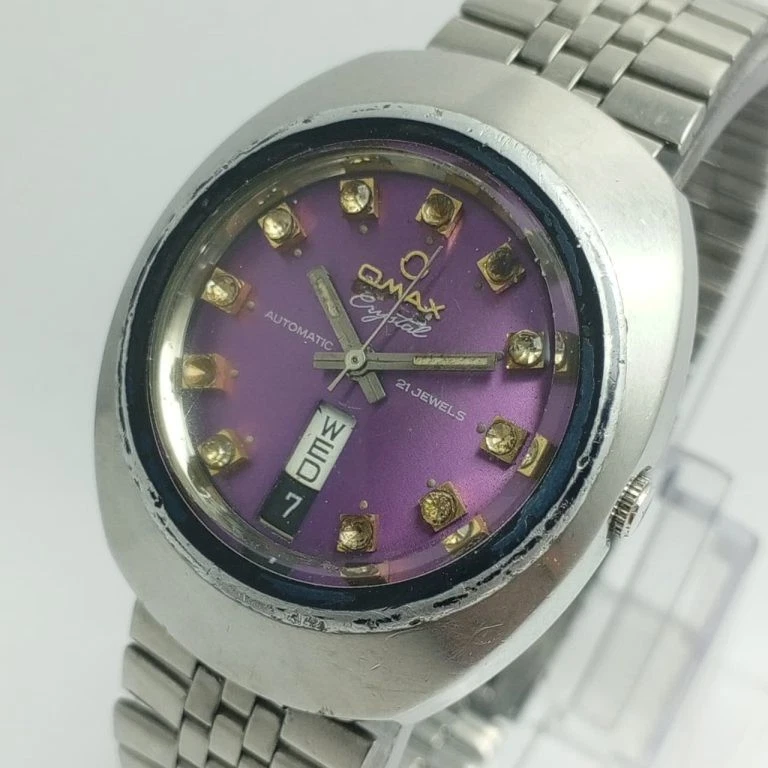 Omax Crystal 3559K Day/Date Vintage Men’s Watch - Image 4 of 4