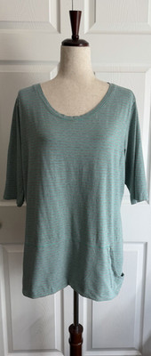 Toad & Co Ursa Tunic Top Size XL Gray Green Kangaroo Pocket Organic Cotton