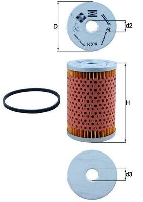 Knecht Kraftstofffilter KX 9D FüR CitroËN FSO Peugeot Renault-image