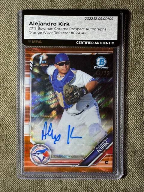 2019 Bowman Chrome Alejandro Kirk Orange Wave /25 Auto #CPA-AK