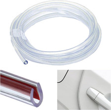 Car Door Edge Guards, 16Ft Clear Chrome Universal U Shape Rubber Sealed Door Edg