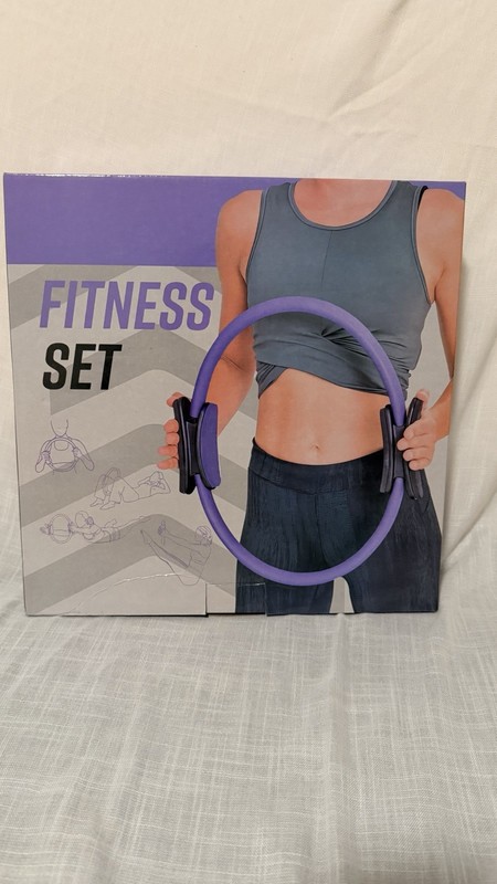 15in Pink Pilates Ring with Padded Handles, Plastic/Foam for Yoga Pilates