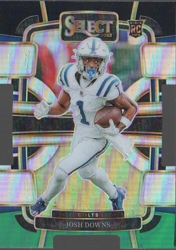 2023 Select "Concourse: Black/Green Die-Cut Prizm" Josh Downs RC #44