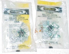 2 Vintage Stanley Hardware Cabinet Cupboard Double Roller Catch 35K USA NOS Lot