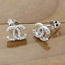 2Ct Round Cut Lab Created Diamond Beauty Stud Earrings 14K White Gold Plated