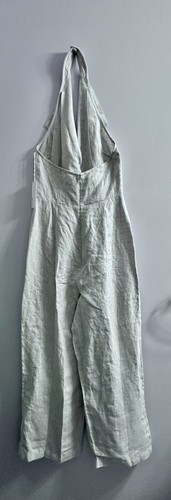 Reformation Billie Linen one piece Jumpsuit oatmeal color jump NWT Sz. 6 - Picture 6 of 13