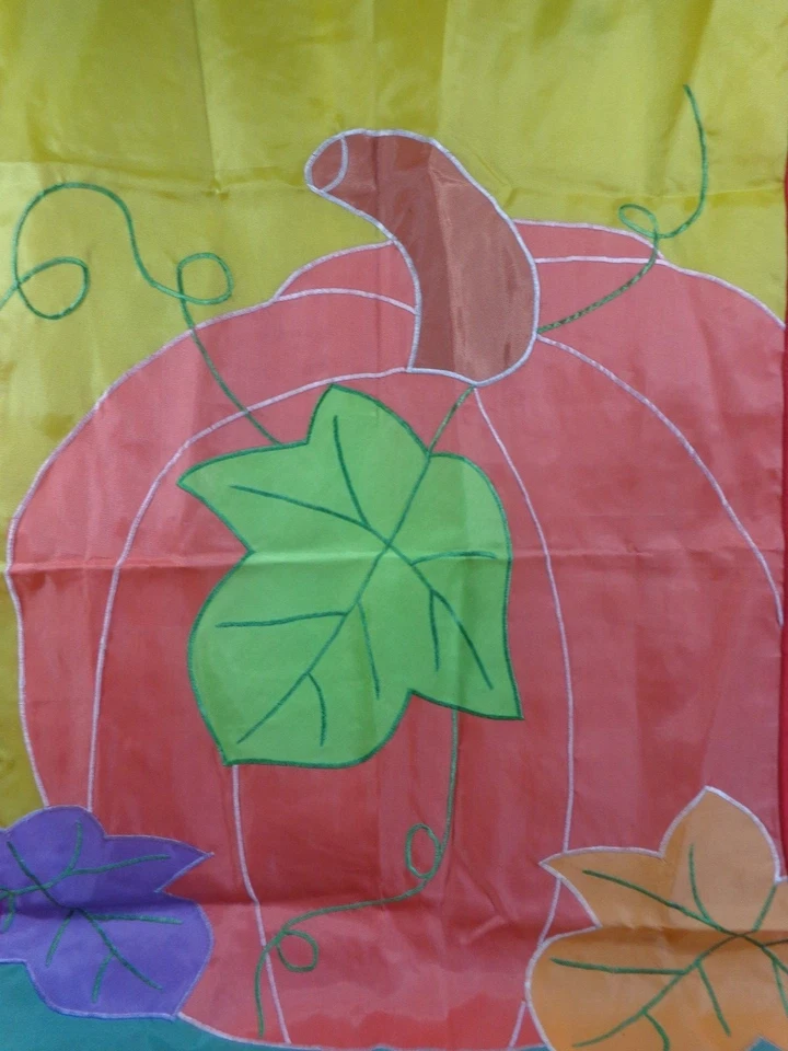 Bandera de patio y jardín estandarte COSECHA CALABAZAS hojas de otoño grandes 40" x 27" nailon  Foto 2 de 3