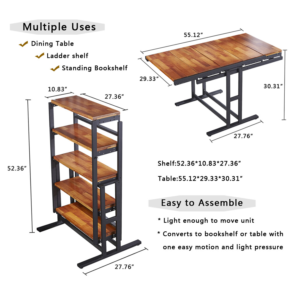 Image 4 - Convertible Shelf Table,folding Dining table, Display Stand