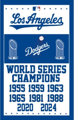 Los Angeles Dodgers Fans 3x5 ft MLB 2024 World Series Champions