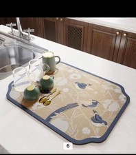 Abtropfmatte Geschirr&Mikrofasermatte Kaffeemaschineunterlage Barunterlage Küche