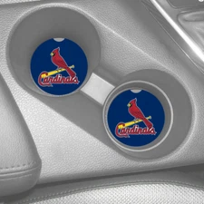 ST. LOUIS CARDINALS RUBBER CAR COASTERS SET (2)
