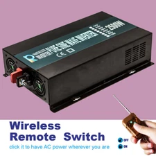 36V to 120V Pure Sine Wave Power Inverter 2500 Watt Remote Control Solar Generat