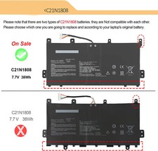 C21N1808 Battery for Asus Chromebook C423NA C523NA 0B200-03060000 C423N C523N