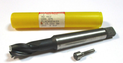 GÜHRING Flachsenker HSS Ø15,0 DIN375 + Führungszapfen Ø8,4 x4 DIN1868 Neu H49426