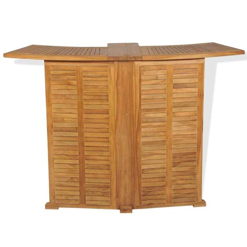 Teak Gartenbar Set 3-tlg. Klappbar Garten Tresen Barhocker Gartentheke vidaXL - Bild 6 von 12