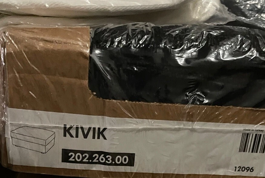 IKEA KIVIK COVER Reposapiés Nuevo Tenö TENO NEGRO Otomano Funda Lana Genuina Foto 2 de 3