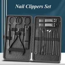 Women Men Manicure Pedicure Set Finger Toe Nail Clippers Scissors Grooming Kit