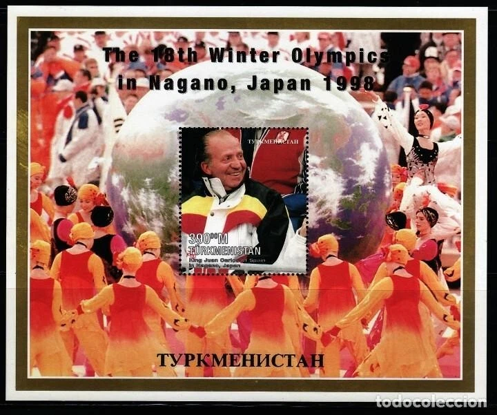 Thème Roi Turkménistan 1998 Nagano Japon 1998 J.Olympiques D'Hiver HB 25 - Photo 1/1