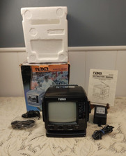 Vintage Tv Naxa 5.5" Black &amp; White Portable Model Nx-503 Am/fm Radio Vtg