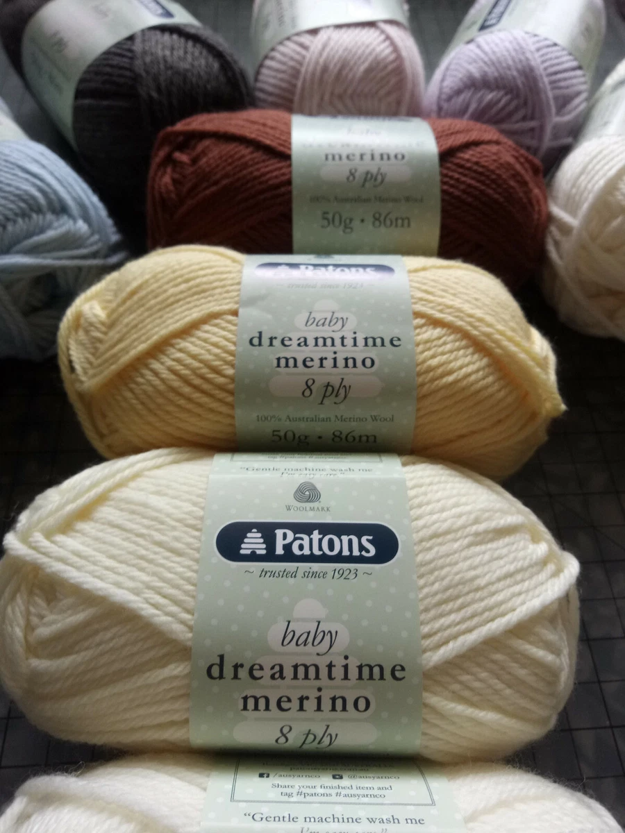 Patons' Dreamtime 8 Ply 100% Merino Baby Yarn Pure New Wool  We Combine Postage!
