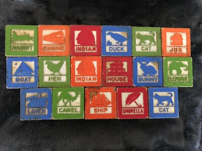 antique wooden alphabet blocks