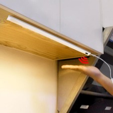 LED Under Cabinet Light Cupboard Strip Bar Kitchen Hand Motion Sensor UK Plug In