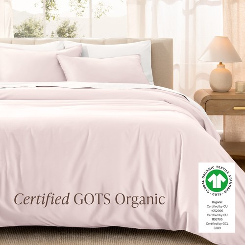 Bare Home Organic Cotton Sateen Duvet Cover Set - Smooth Sateen Weave - Picture 20 of 71