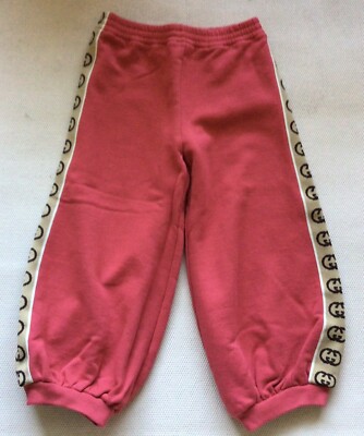 Authentic Gucci GG Kids Pants Size Coral Red