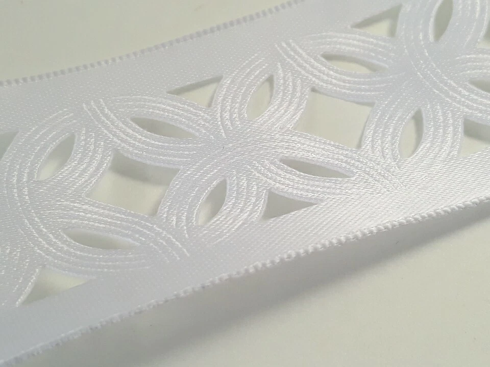 Cinta con bordes de alambre blanco troquelada boda membrillo elegante borde 5 yardas Foto 3 de 4