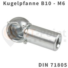 Kugelpfanne Stahl verzinkt B10 M6 DIN 71805 S...