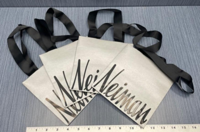 Lot of 4 x New Collapsible Neiman Marcus Mini Shopping Gift Bags 6.5''x3''x6.5''