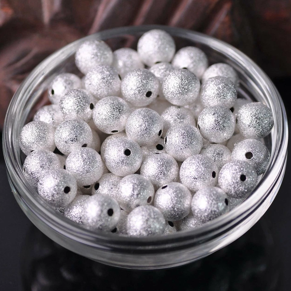 4mm 5mm 6mm 8mm 10mm Rund Matt Vergoldet Messing Lose Metall Perlen - Bild 4 von 4