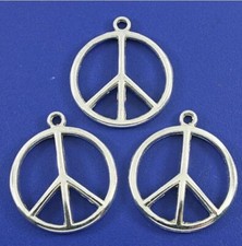 50pcs 23.5cm Tibetan Silver Peace Sign Charm H3017