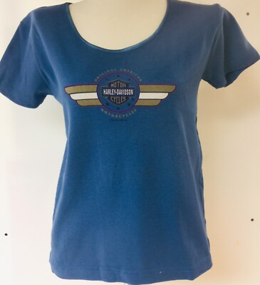 Harley-Davidson Women/'s Frost Gray /"racer/" short sleeve shirt Medium