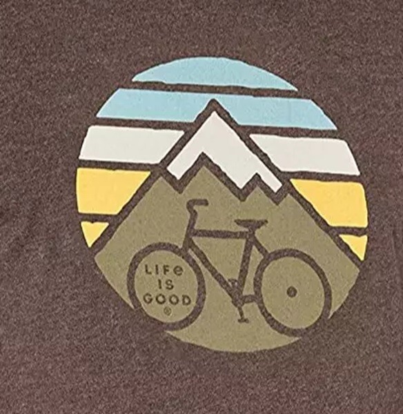 Мужская футболка для горного велосипеда Life is Good Sz 2XL с длинным рукавом - XXL Коричневый