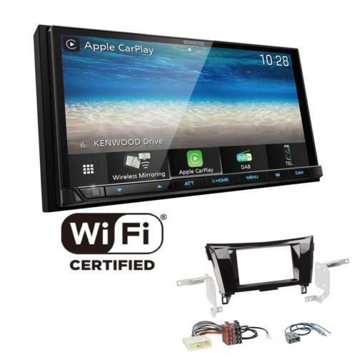Kenwood Radio WiFi CarPlay Android for Nissan X-Trail from 2014 Piano Paint Look - Picture 1 of 6