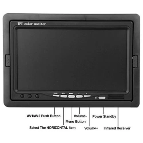 12V-24V HD 7" Display Monitor Truck RV Trailer Reversing Rear View Camera Kit - Image 3 of 4