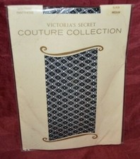 Victoria Secret COUTURE COLLECTION BLACK Pantyhose Solitaire net MEDIUM E21
