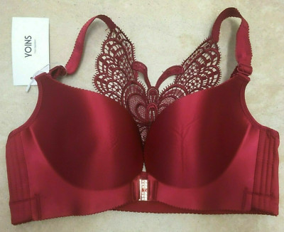Schmetterling Stickerei verziert BH YOINS drahtloser Frontverschluss neu mit Etikett 2 Farben