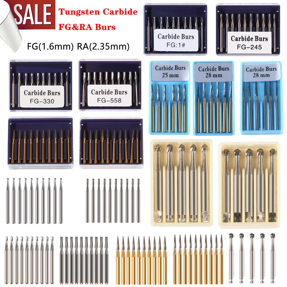 Fresas dentales redondas de acero al carburo FG RA Bur para pieza de mano de alta/baja velocidad ns Foto 2 de 4