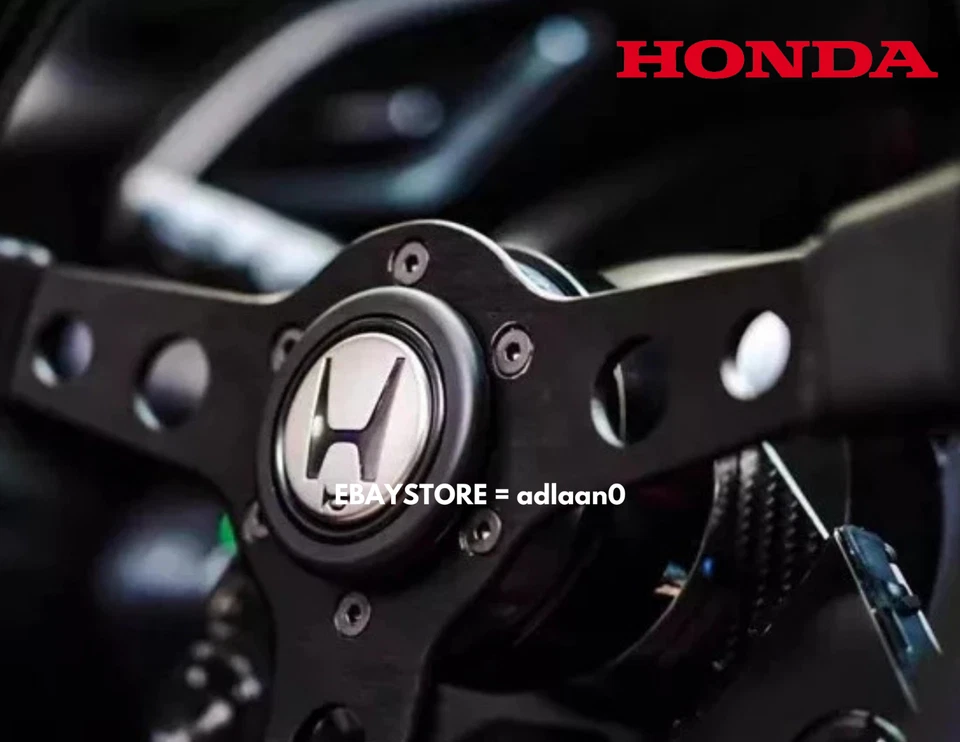 JDM Honda Acura NSX EG6 EK9 DC2 Black Horn Button Momo Steering Wheel - Image 4 of 4